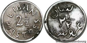R4133 Lebanon 2 1/2 Piastres French Mandate WWII Emergency Issue ND 1941