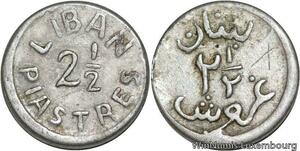 R4134 Lebanon 2 1/2 Piastres French Mandate WWII Emergency Issue ND 1941