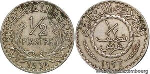 R4175 Lebanon Liban 1/2 Piastre 1936 (a) Paris -> Make offer