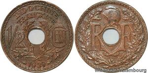 R4337 French Indochina 1/2 Cent 1939 (a) Paris AU -> Make offer