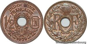 R4341 French Indochina 1/2 Cent 1939 (a) Paris UNC -> Make offer