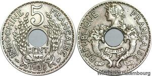 R4355 French Indochina 5 Centièmes 1938 (a) Paris -> Make offer