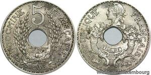 R4363 French Indochina 5 Centièmes 1938 (a) Paris AU -> Make offer