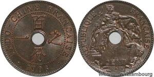 R4370 Rare French Indochina Un Centième 1906 A Paris UNC BU