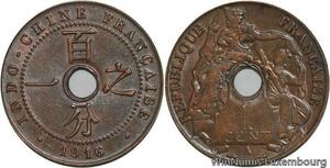 R4377 French Indochina Un Centième 1916 A Paris -> Make offer