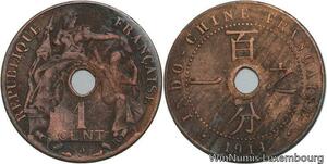R4380 French Indochina Un Centième 1911 A Paris -> Make offer