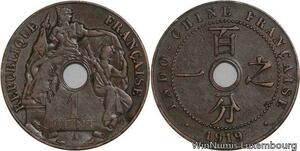 R4382 French Indochina Un Centième 1919 A Paris -> Make offer
