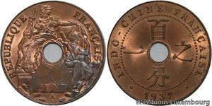 R4384 French Indochina Un Centième 1937 A Paris UNC BU -> Make offer