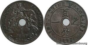 R4385 French Indochina Un Centième 1897 A Paris -> Make offer