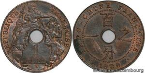 R4388 French Indochina Un Centième 1909 A Paris -> Make offer