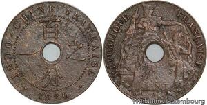 R4392 French Indochina Un Centième 1920 A Paris  -> Make offer