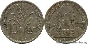R4410 French Indochina 10 Cents Turin 1941 S San Francisco -> Make offer