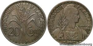 R4420 French Indochina 20 Cents Turin 1941 S San Francisco -> Make offer