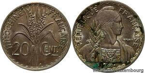 R4421 French Indochina 20 Cents Turin 1941 S San Francisco UNC -> Make offer