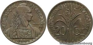 R4422 French Indochina 20 Cents Turin 1941 S San Francisco AU -> Make offer
