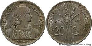 R4427 French Indochina 20 Cents Turin 1941 S San Francisco AU -> Make offer