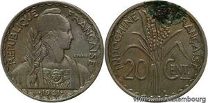 R4428 French Indochina 20 Cents Turin 1941 S San Francisco -> Make offer