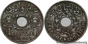 R4435 Lebanon 1 Piastre Etat du Grand Liban 1931 (a) Paris -> Make offer