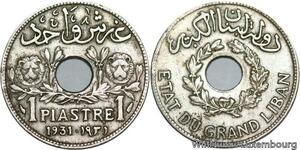 R4437 Lebanon 1 Piastre Etat du Grand Liban 1931 (a) Paris -> Make offer