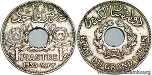 R4440 Lebanon 1 Piastre Etat du Grand Liban 1933 (a) Paris -> Make offer
