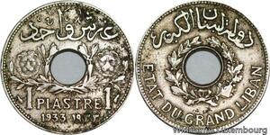 R4442 Lebanon 1 Piastre Etat du Grand Liban 1933 (a) Paris -> Make offer