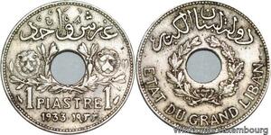 R4443 Lebanon 1 Piastre Etat du Grand Liban 1933 (a) Paris -> Make offer