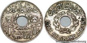 R4447 Lebanon 1 Piastre Etat du Grand Liban 1933 (a) Paris -> Make offer