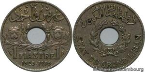 R4453 Lebanon 1 Piastre Etat du Grand Liban 1925 (a) Paris -> Make offer