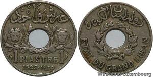 R4455 Lebanon 1 Piastre Etat du Grand Liban 1925 (a) Paris -> Make offer
