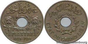 R4461 Lebanon 1 Piastre Etat du Grand Liban 1925 (a) Paris -> Make offer