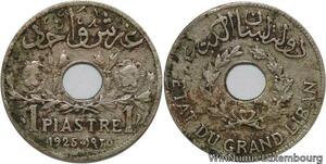R4476 Lebanon 1 Piastre Etat du Grand Liban 1925 (a) Paris -> Make offer