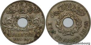 R4494 Lebanon 1 Piastre Etat du Grand Liban 1936 (a) Paris -> Make offer