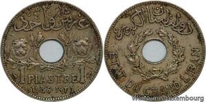 R4496 Lebanon 1 Piastre Etat du Grand Liban 1936 (a) Paris -> Make offer