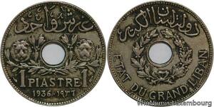 R4497 Lebanon 1 Piastre Etat du Grand Liban 1936 (a) Paris -> Make offer