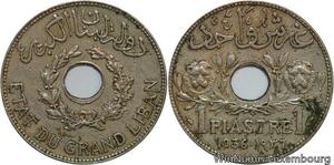 R4498 Lebanon 1 Piastre Etat du Grand Liban 1936 (a) Paris -> Make offer