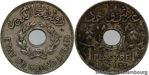 R4503 Lebanon 1 Piastre Etat du Grand Liban 1936 (a) Paris -> Make offer