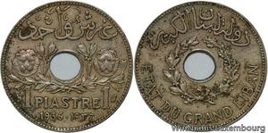 R4507 Lebanon 1 Piastre Etat du Grand Liban 1936 (a) Paris -> Make offer