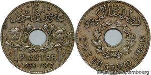 R4508 Lebanon 1 Piastre Etat du Grand Liban 1936 (a) Paris -> Make offer