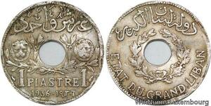 R4513 Lebanon 1 Piastre Etat du Grand Liban 1936 Paris -> Make offer