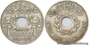 R4514 Lebanon 1 Piastre Etat du Grand Liban 1936 Paris -> Make offer