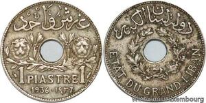 R4519 Lebanon 1 Piastre Etat du Grand Liban 1936 Paris -> Make offer