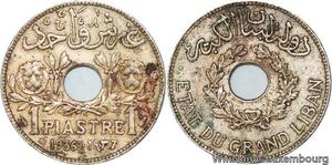 R4522 Lebanon 1 Piastre Etat du Grand Liban 1936 Paris -> Make offer