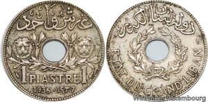 R4526 Lebanon 1 Piastre Etat du Grand Liban 1936 Paris -> Make offer