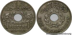 R4531 Lebanon 1 Piastre Etat du Grand Liban 1936 Paris -> Make offer