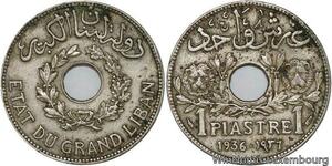 R4534 Lebanon 1 Piastre Etat du Grand Liban 1936 Paris -> Make offer