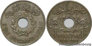 R4539 Lebanon 1 Piastre Etat du Grand Liban 1936 Paris -> Make offer