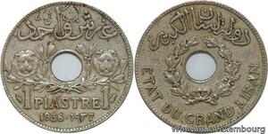 R4549 Lebanon 1 Piastre Etat du Grand Liban 1936 Paris -> Make offer