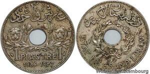 R4552 Lebanon 1 Piastre Etat du Grand Liban 1936 Paris -> Make offer
