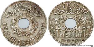 R4555 Lebanon 1 Piastre Etat du Grand Liban 1936 Paris -> Make offer