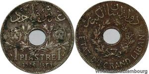 R4561 Lebanon 1 Piastre Etat du Grand Liban 1936 Paris -> Make offer